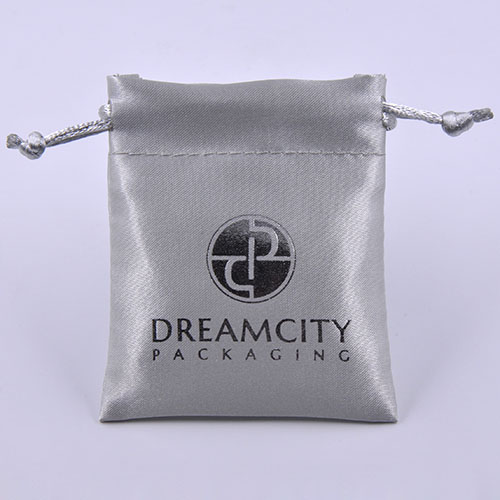 Dustproof Satin Shoe Bag Wig Packaging Bag with Silver Foil Logo