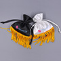 Satin Jewelry Gift Pouch with Golden Fringe and Custom Logo