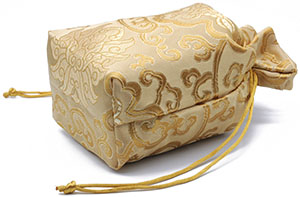 Satin Lined Brocade Bag with Custom Label and Rectangle Base