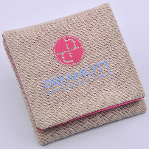 Satin Lined Linen Envelope Pouch with Custom Logo