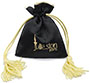 Satin Lined Satin Bag with Tassels and Custom Embroidery