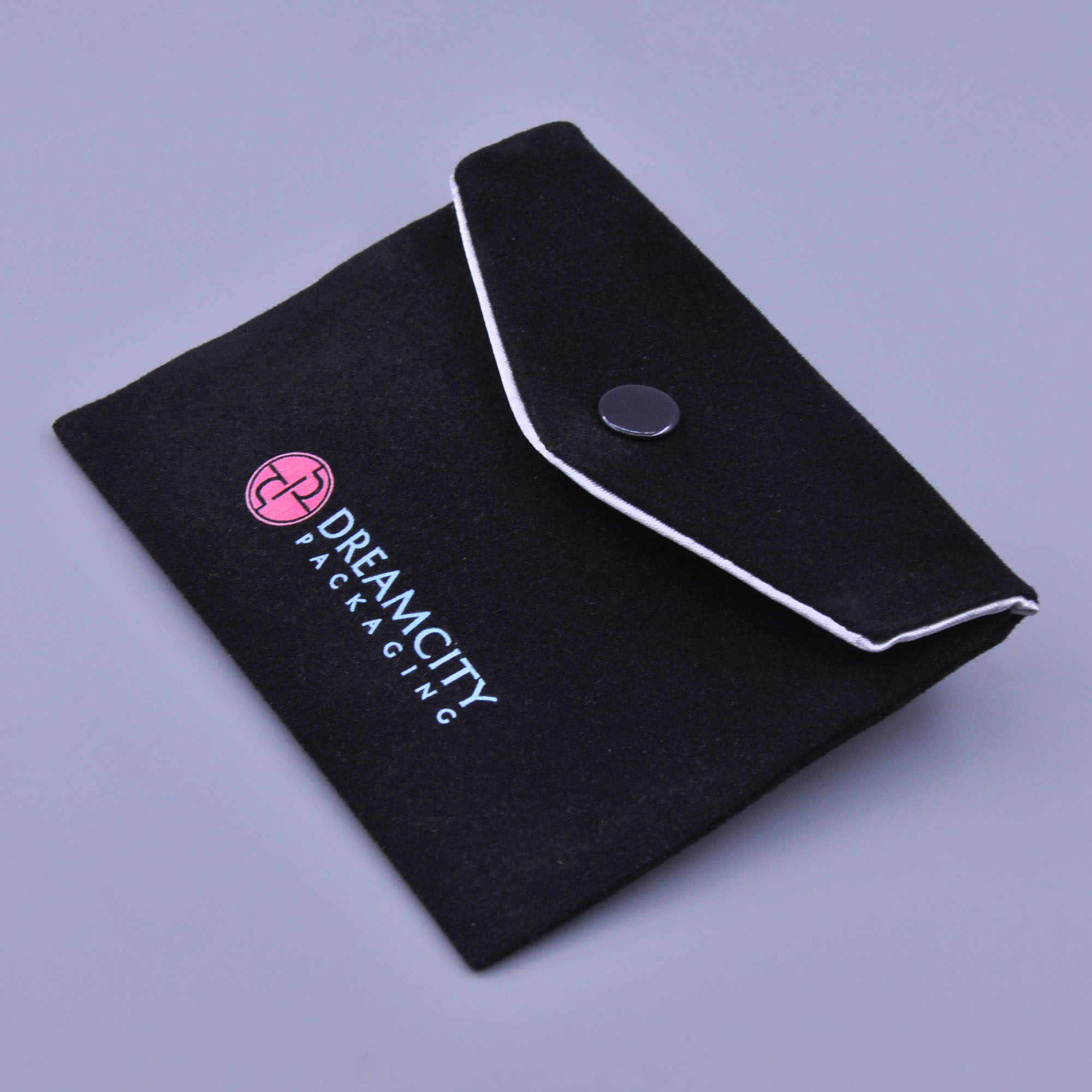 Personalized Jewelry Pouch Velvet Envelope with Satin Lining and Press Stud