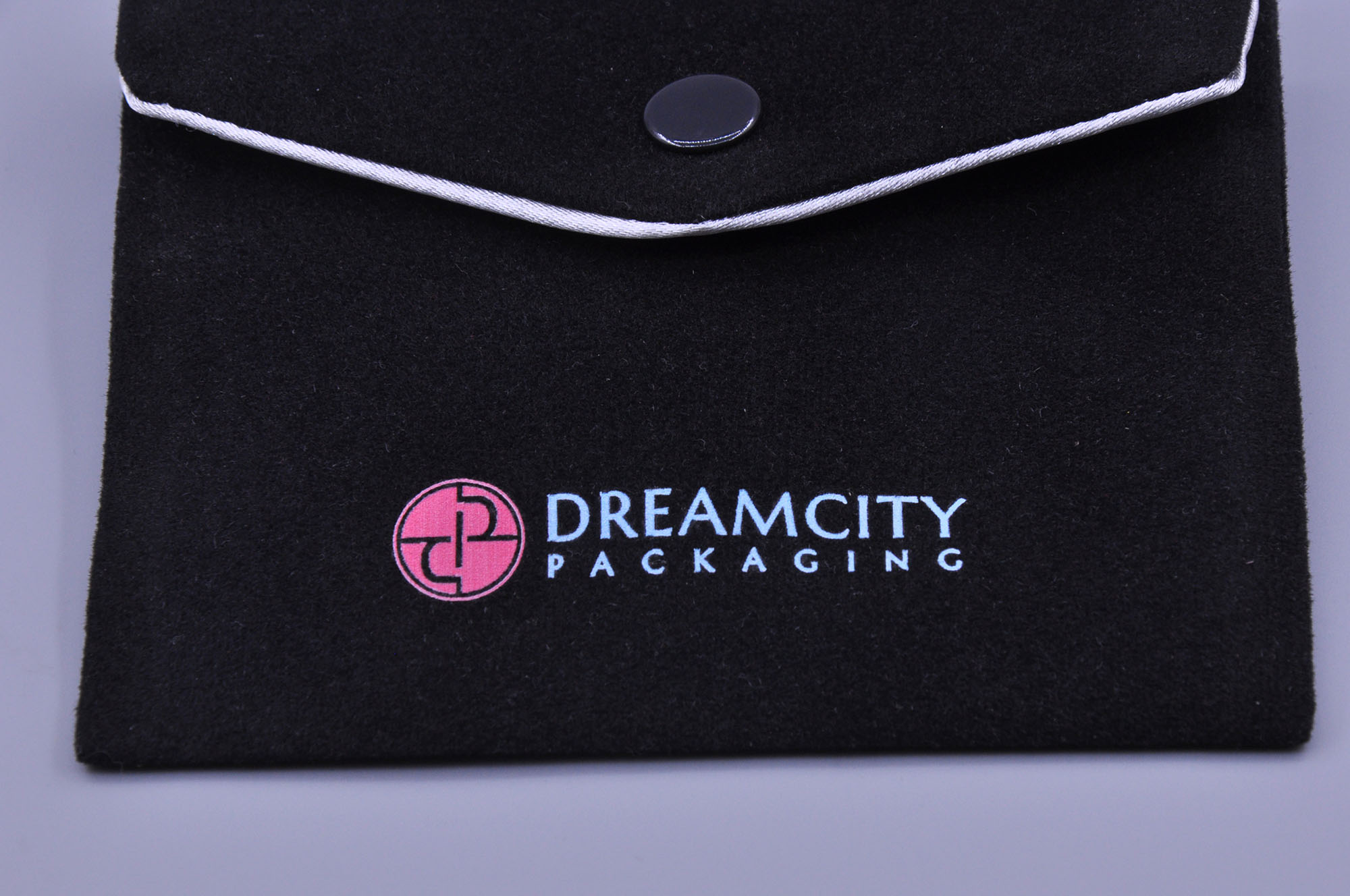 Personalized Jewelry Pouch Velvet Envelope with Satin Lining and Press Stud