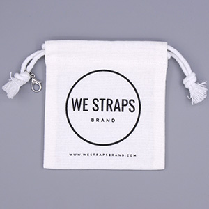 Small Organic Cotton Pouch GOTS with Lobster Clasp Hook and Custom Logo