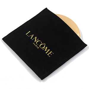 Small Velvet Cosmetic Pouch for Mirrors, with gold custom logo.
