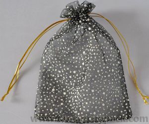 Decorative Organza Bags for Wedding Favors Snowy Black