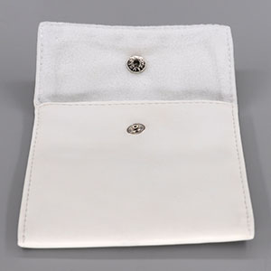 Custom Soft Leather Jewelry Pouch with Snap Button and Velvet Lining