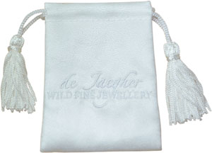 Suede Drawstring Bags with Embroidery and Tassels