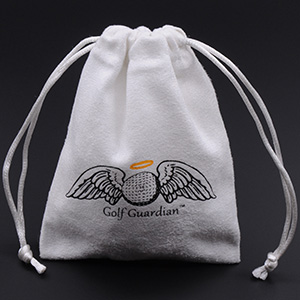 Soft Suede Drawstring Bags for Golf Balls with Custom Logo