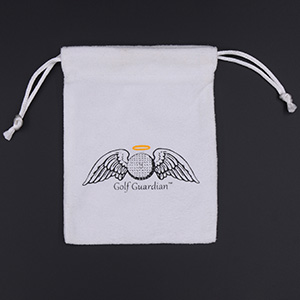 Soft Suede Drawstring Bags for Golf Balls with Custom Logo
