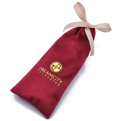 Super Soft and Smooth Drawstring Bag in Gorgeous Silk Velvet with Logo