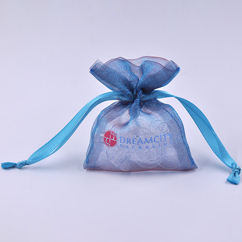 Bolsas para regalo de organza de dos tonos con logotipo personalizado