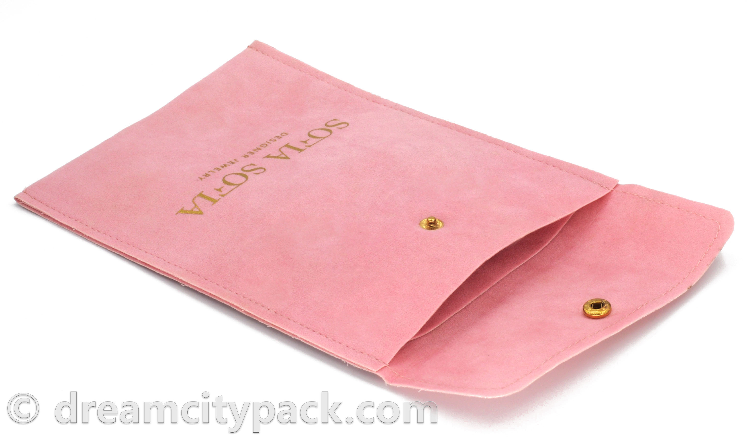Lot de 6 pochettes /à bijoux en velours avec bouton pression