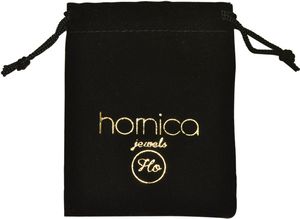 Bolsa de terciopelo para joyas con impresión personalizada de lámina de oro