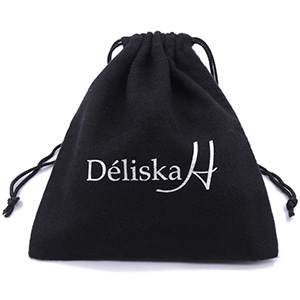 Custom Velvety Cotton Drawstring Bag Flannel Hair Accessories Bag with Logo