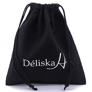 Custom Velvety Cotton Drawstring Bag Flannel Hair Accessories Bag with Logo
