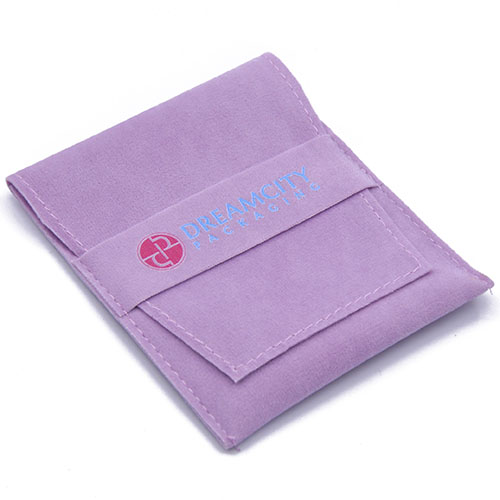 Bolsas para joyeria personalizadas sobres de terciopelo con banda y logotipo
