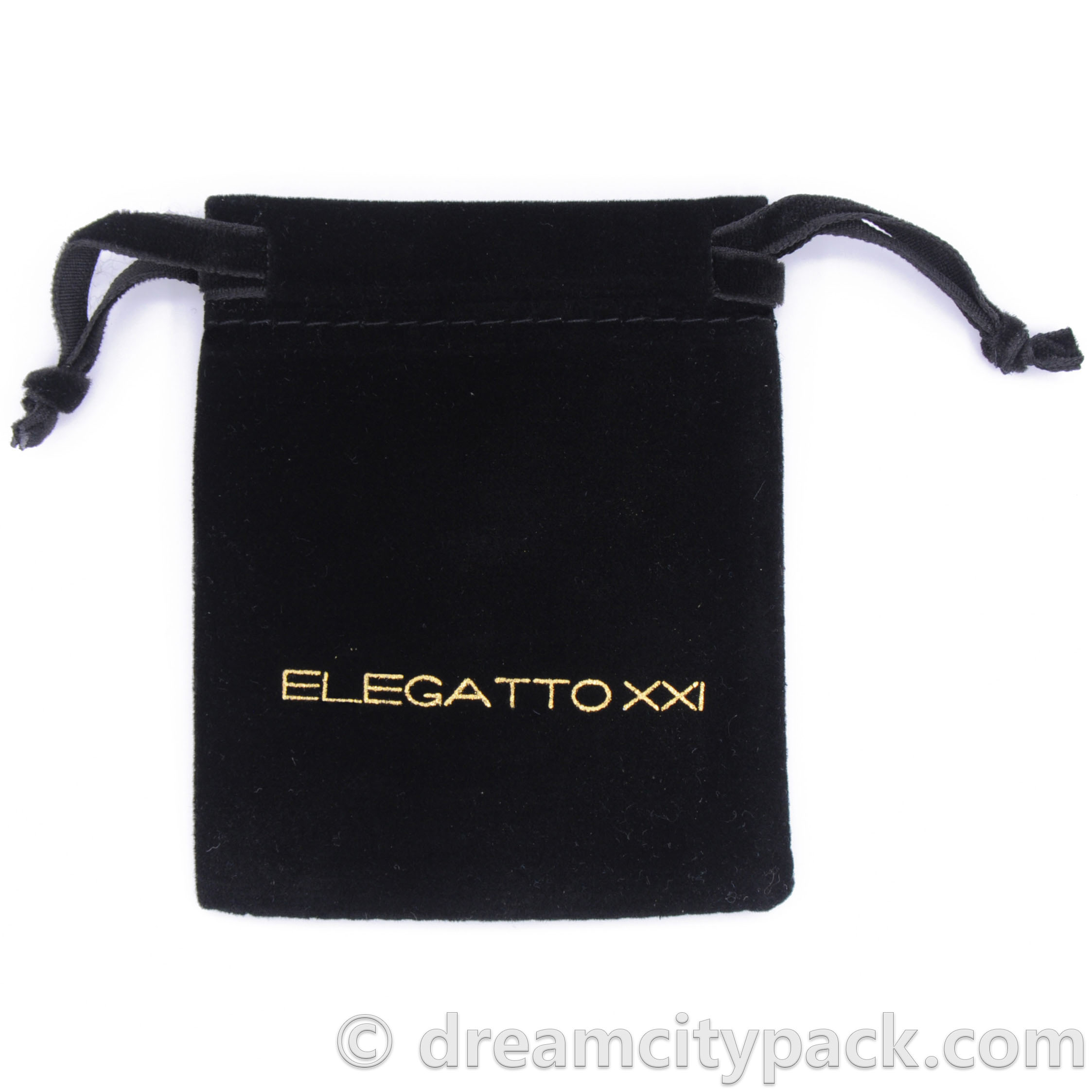 Black Canvas Cosmetic Bag With Gold Foil Logo & Zippered Closure