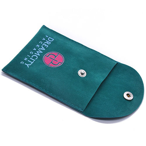 Velvet Jewelry Pouches with Snap Button and Custom Printed Logo