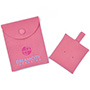 Velvet Jewelry Pouches with Snap Button and Custom Printed Logo, with Insert Pad.