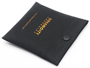 Personalized Velvet Leather Pouch with Snap Button and Logo