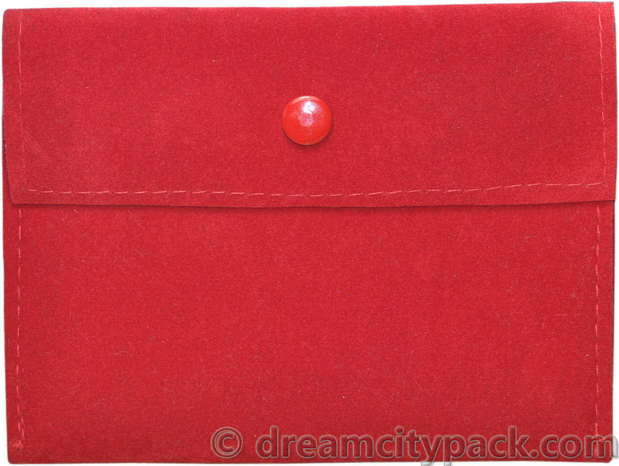 Lot de 6 pochettes /à bijoux en velours avec bouton pression