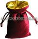 Printed Velvet Jewellery Pouch with Satin Lining Burgundy, without logo.