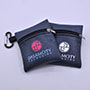 Waterproof Technical Leather Zipper Pouch with Carabiner Hook