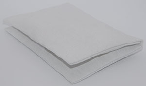 White linen envelope favour bag with velcro