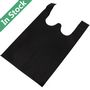 Wholesale Non Woven T-shirt Vest Bags Eco-friendly Reusable Grocery Bags in Stock, Black