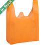 Wholesale Non Woven T-shirt Vest Bags Eco-friendly Reusable Grocery Bags in Stock, Orange