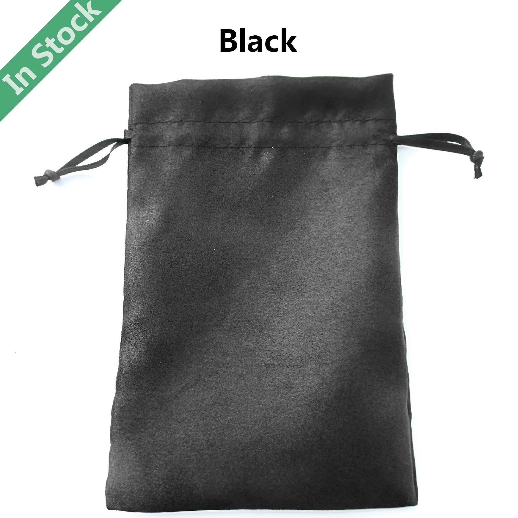 Wholesale Satin Silk Drawstring Bags Pouches in Stock, Black