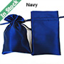 Wholesale Satin Bags Silk Drawstring Pouches in Stock, Navy