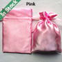 Wholesale Satin Bags Silk Drawstring Pouches in Stock, Pink