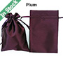 Wholesale Satin Bags Silk Drawstring Pouches in Stock, Plum
