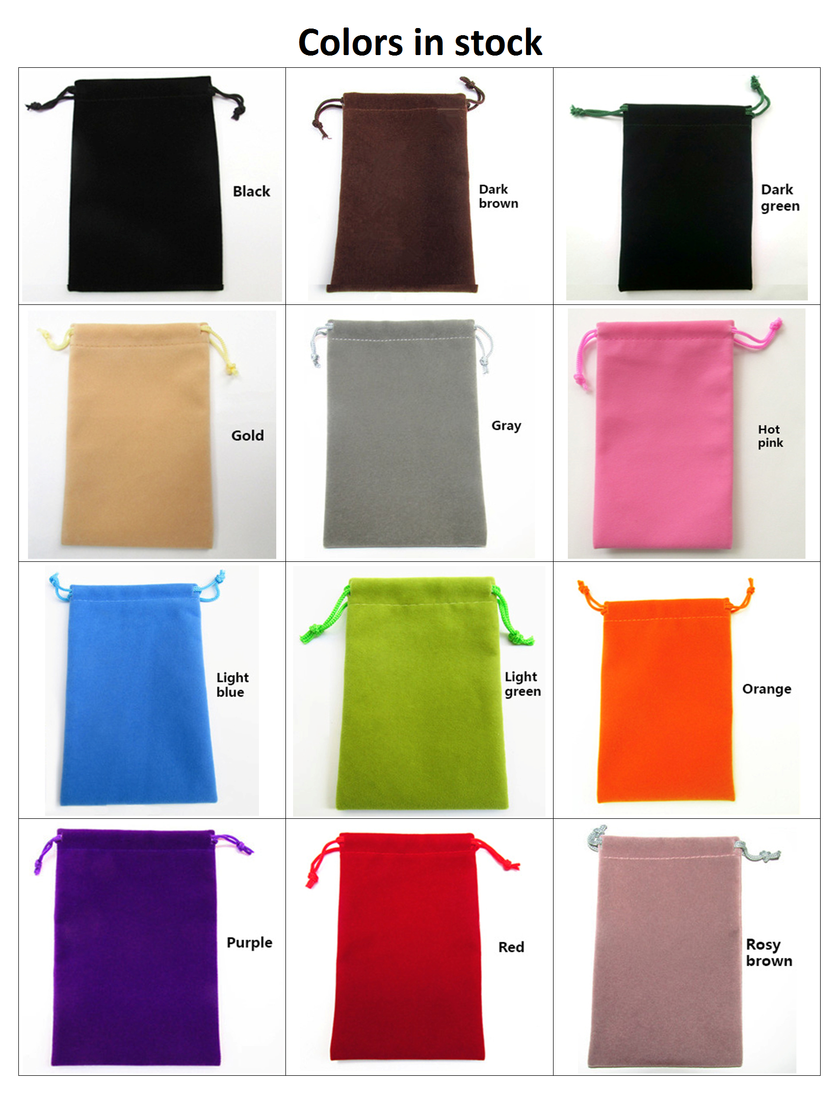 Wholesale Velvet Drawstring Bags Jewelry Pouches in Stock