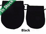 Bolsas de terciopelo para joyería con cordón con fondo redondo al por mayor en existencia, negro