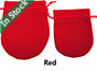 Wholesale Velvet Bags Drawstring Jewelry Pouches with Round Bottom in Stock, Red