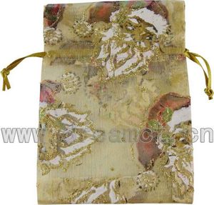 Bolsa de organza Navidad oro