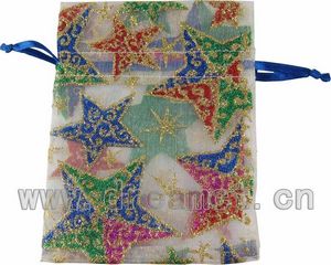 Bolsa de organza Navidad estrellas