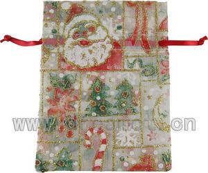 Bolsa organza Navidad Blanco