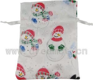 Saco de cetim de Natal boneco de neve