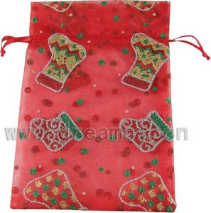 Bolsa de organza Navidad calcetines