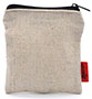 Small Linen Zipper Pouch with Branded Label